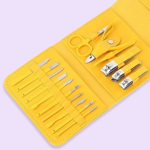 16 in 1 Stainless Steel Professional Manicure & Pedicure Kit Nail Clipper Set