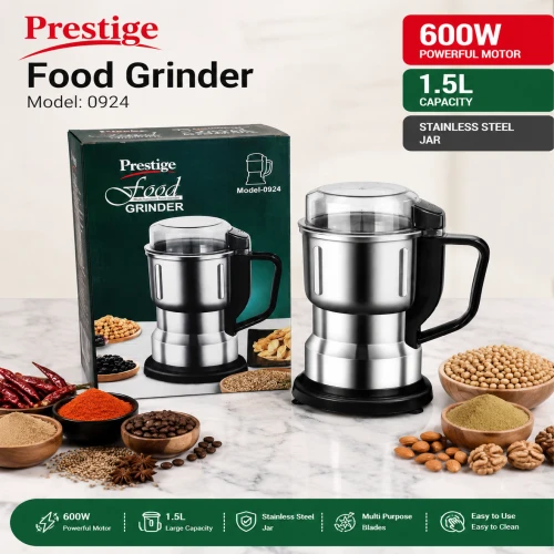 Prestige Food Grinder 600W Stainless Steel 1.5L – Model 0924