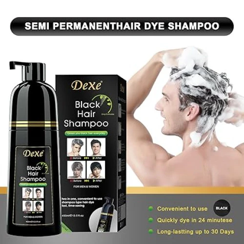 Dexe Black Hair Shampoo Bottle 400 ml new
