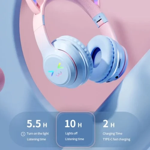 PM-35 Cat RGB Bluetooth Headphone
