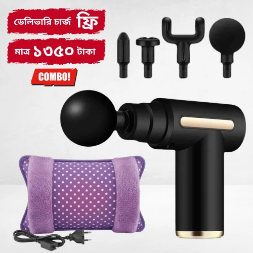 Mini Massager and Hot Water Bag Combo