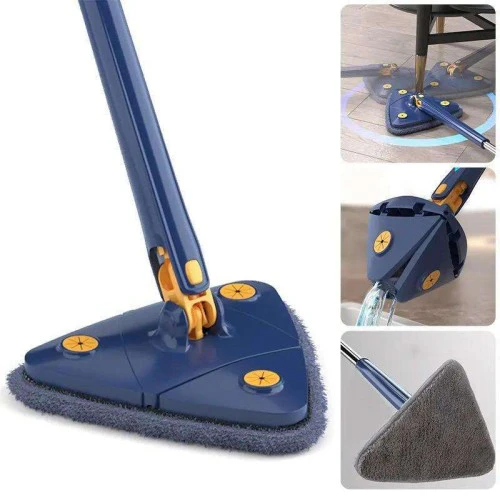 Professional Triangle Mop 360 Rotatable Adjustable Cleaning Mop for Tub, Tile, Floor, Home & Kitchen