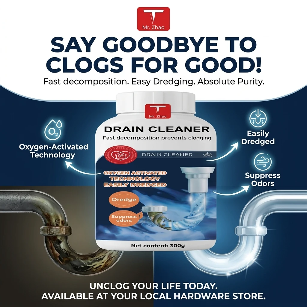 Mr. Zhao Drain Cleaner - 300g | Oxygen-Activated Pipe & Sink Unclogger for Odor Suppression