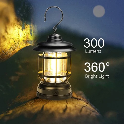 Rechargeable LED Retro Camping Lamp Portable Vintage Lantern