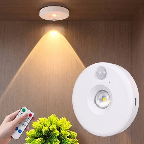 Wireless Rechargeable LED Cabinet Light with Remote Control & Motion Sensor 3pcs Set – 3 Color