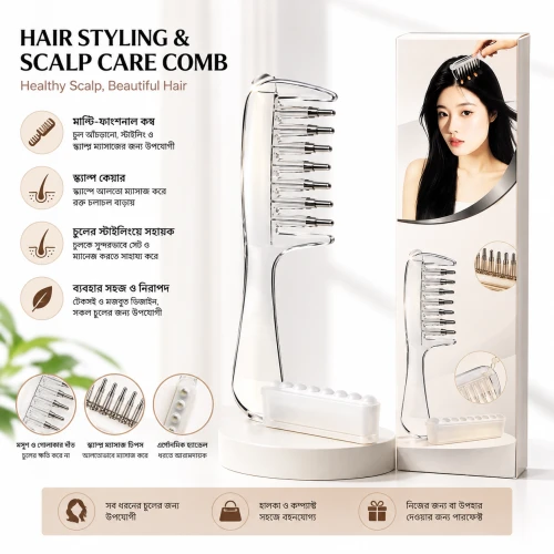 Premium Hair Styling & Scalp Massage Comb for Women