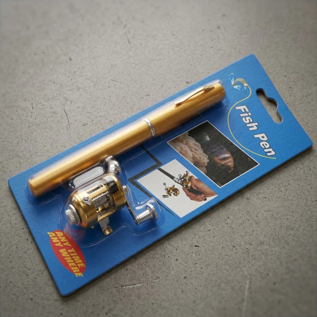 Portable, Pocket-Sized Fishing Rod Pen and Reel Combo