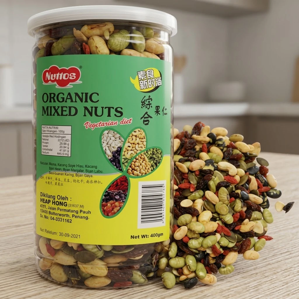 Nuttos Organic Mixed Nuts- 400gm- Malaysia