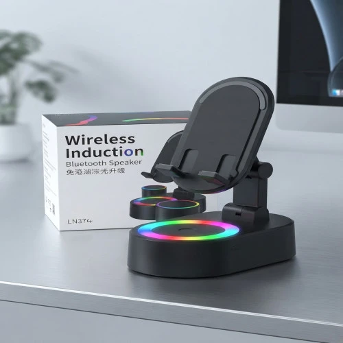 Wireless Induction Charging Bluetooth Speaker with RGB Light and Phone Stand (ZJ-016)