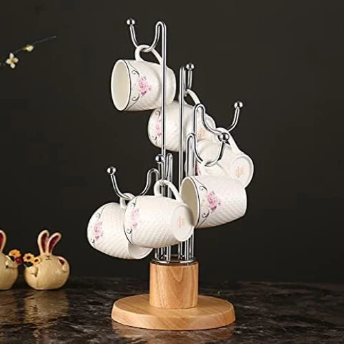 Wooden Coffee Mug Holder Tea Cup Stand